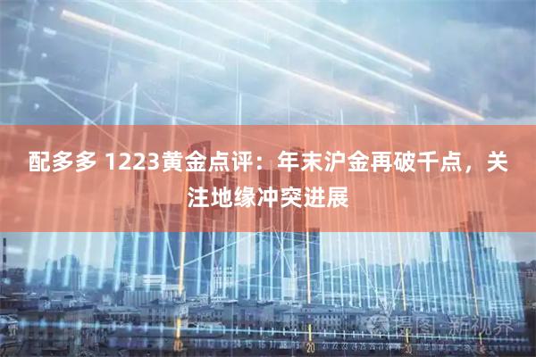 配多多 1223黄金点评：年末沪金再破千点，关注地缘冲突进展