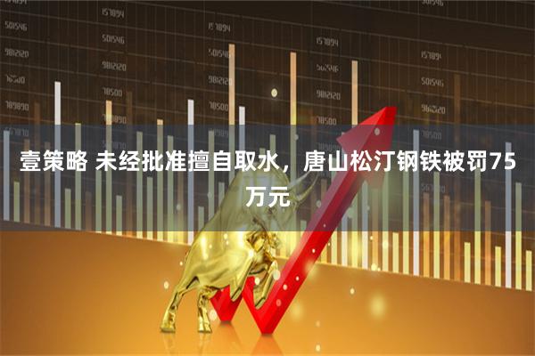 壹策略 未经批准擅自取水，唐山松汀钢铁被罚75万元